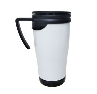 Taza, Acero Inoxidable, Blanco Mate, 450 Ml Dull Con , Interior Plastico 