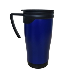 Taza, Acero Inoxidable, Azul Reflex Mate, 450 Ml Dull Con , Interior Plastico 