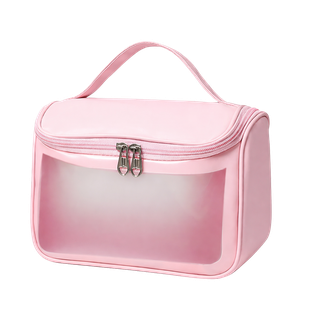Cosmetiquera, Pu, Rosado, 22*16*12.5 Centimetros, Washbag Con Ventana