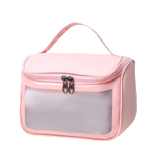 Cosmetiquera, Pu, Rosado, 22*16*12.5 Centimetros, Washbag Con Ventana