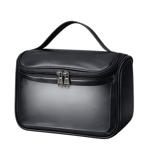 Cosmetiquera, Pu, Negro, 22*16*12.5 Centimetros, Washbag Con Ventana  