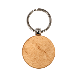 Llavero, Bambú, Color Natural, 7*7 Centimetros, Redondo     
