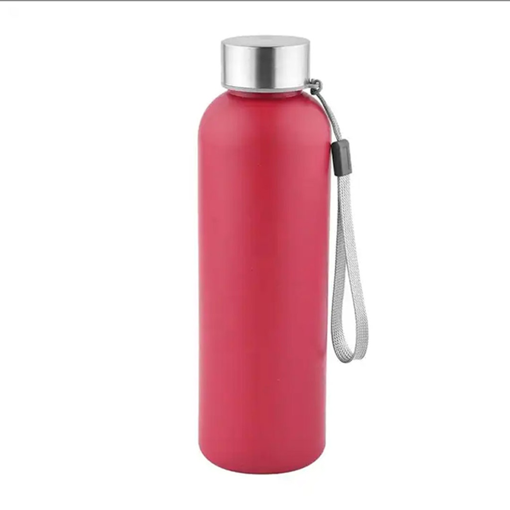 [P251326] Pachon, Fibra De Bambu, Rojo, 500 Ml Sello De , Silicon Y Tapa De Acero    