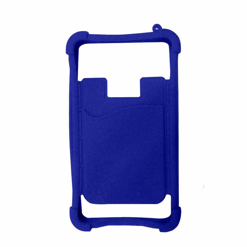 [P240705] Estuche, Silicón, Azul,  Nd, Adaptable Con Porta Tarjeta,