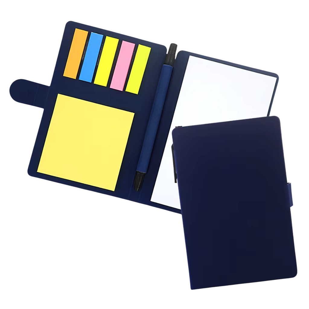 [P286059] Libreta, Cartón, Azul Oscuro, 15*10.5 Cm Lumen 120 , Pag Con Notas Adhesivas Y Lapicero
