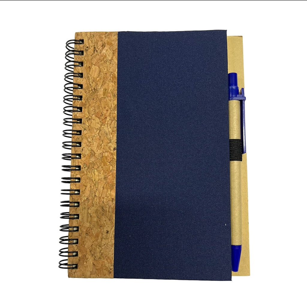 [P286060] Libreta, Cartón, Azul Reflex, 11*18 Cm Spiral Con , Corcho Y Lapicero 70 Pag Con Lineas