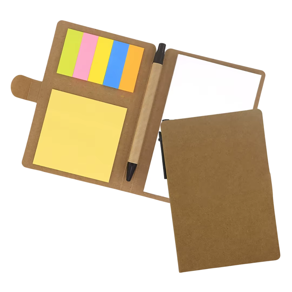 [P280650] Libretas, Papel, Color Natural, 10*15.5 Centimetros, Con Notas Adhesivas Y  Lapicero