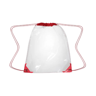 Mochila Pvc Rojo 35.5*43 Cm L Cuerpo Trnasparente