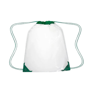 Mochila Pvc Verde 35.5*43 Cm L Cuerpo Trnasparente
