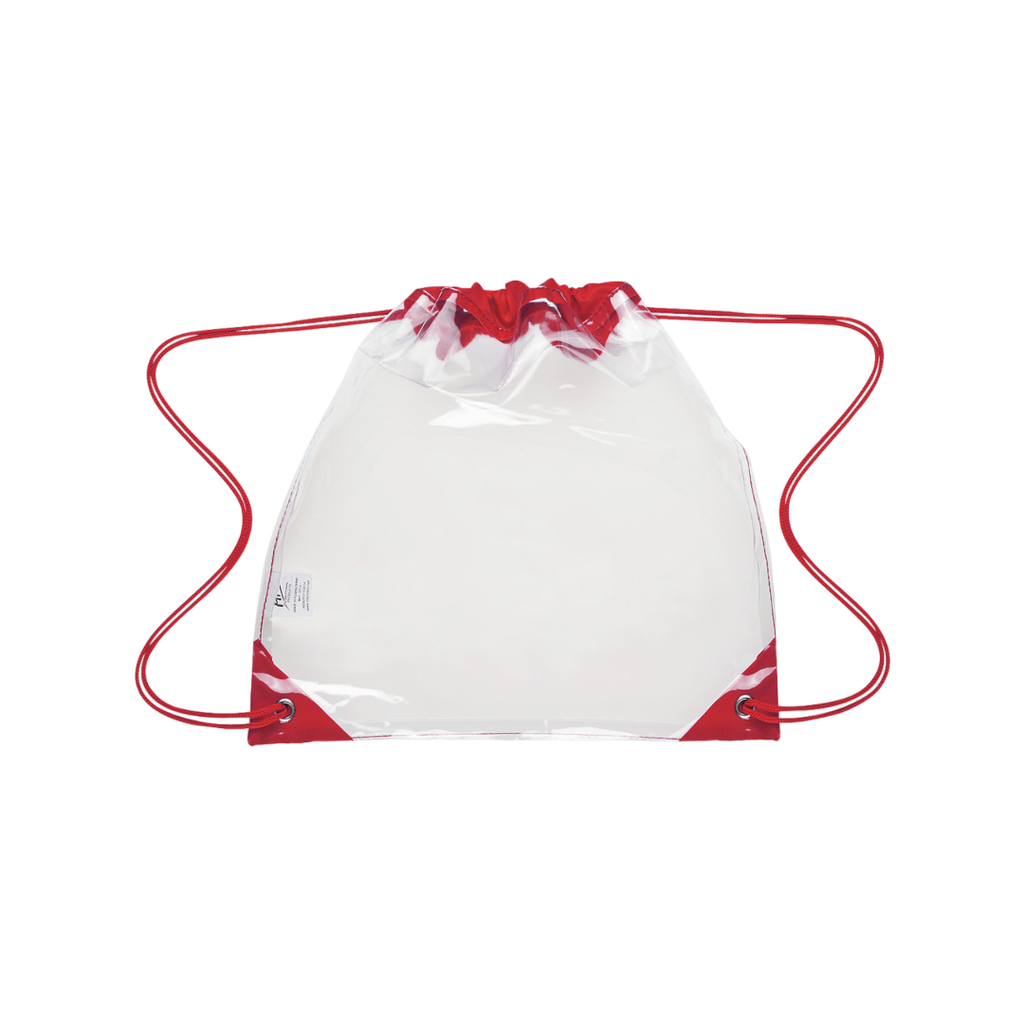[P298020] Mochila Pvc Rojo 30.5*30.5 Cm M Cuerpo Transparente