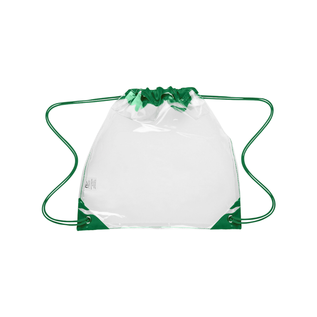 [P298021] Mochila Pvc Verde 30.5*30.5 Cm M Cuerpo Transparente