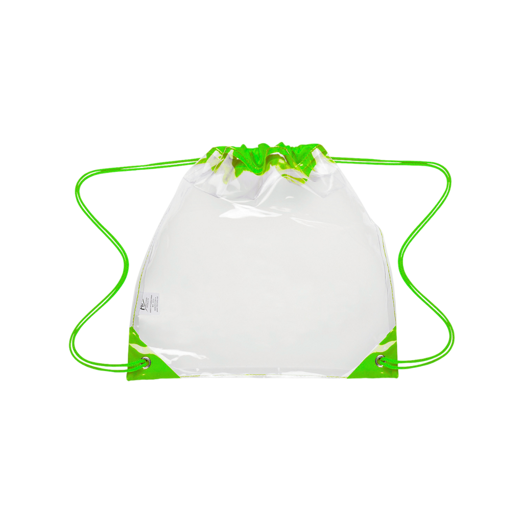 [P298027] Mochila Pvc Verde Limón 30.5*30.5 Cm M Cuerpo Transparente