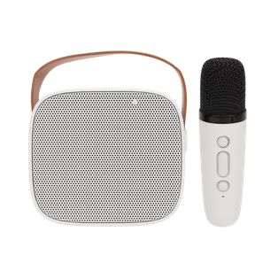 Bocina Plástico Blanco 8.5*6.5*7.5 Cm Karaoke De Mano Con Micrófono