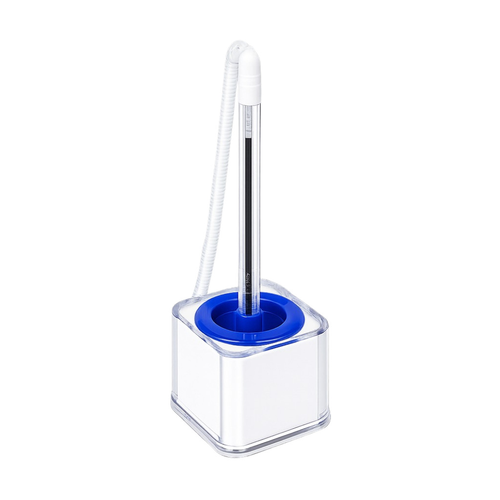 [P286084] Lapiceros Plástico Azul Reflex 17 Cm Cubico Base 5*5 Cm Y Resorte