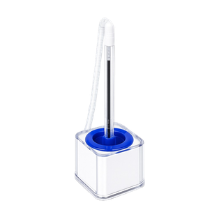 Lapiceros Plástico Azul Reflex 17 Cm Cubico Base 5*5 Cm Y Resorte