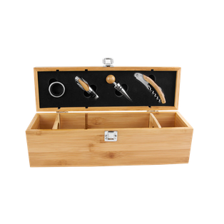 Caja Bambú Natural 36*12*12.5 Para Botella Tapon Dosificador Argolla Corcho