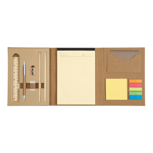 Libretas Cartón Natural 21*15 Cm Burril Set Escolar 8pcs Con Post Its