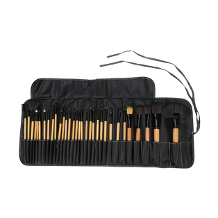 Brochas Madera Negro 47.5*22.5 Set De 24 Organizador Imitacion Cuero