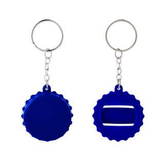 Llavero Plástico Azul Reflex 5 cm Forma Tapita con Destapador