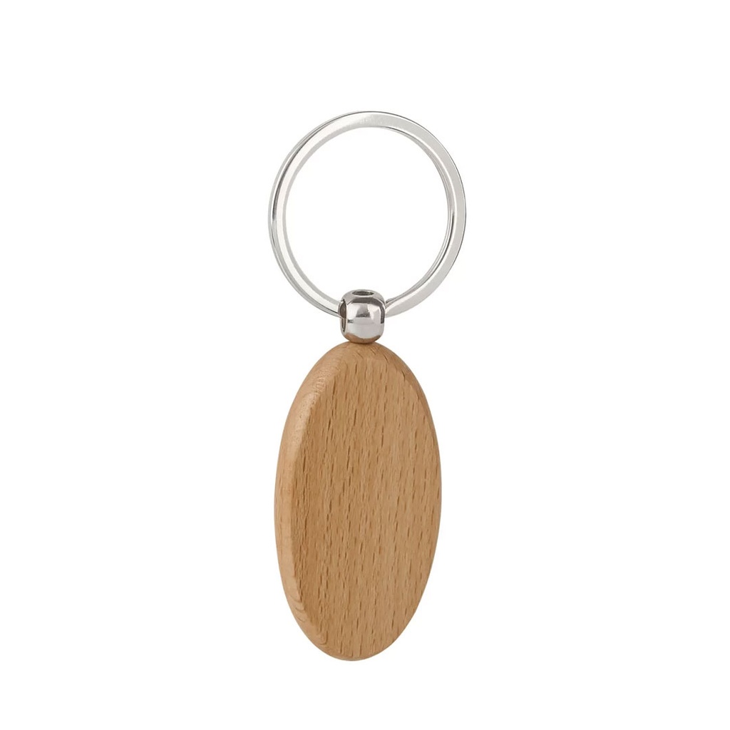 [P266109] Llavero Bambú Natural 5.5*3.1*0.7 Cm Ovalado