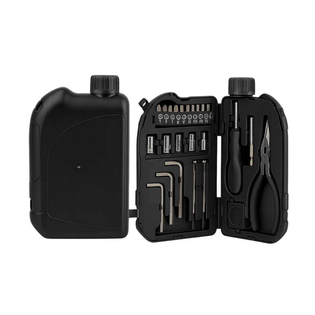 [H950406] Herramienta Acero Inoxidable Negro 10.5*19*4.2 Cm 24 Pcs Caja Forma De Bote De Aceite