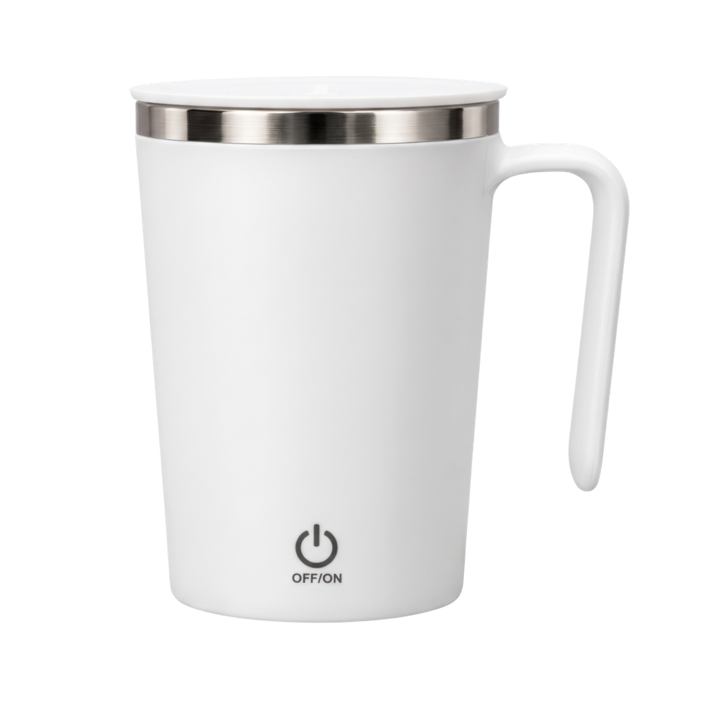 [P251363] Taza Acero Inoxidable blanco 13*9 cm doble pared con agitador magnetico