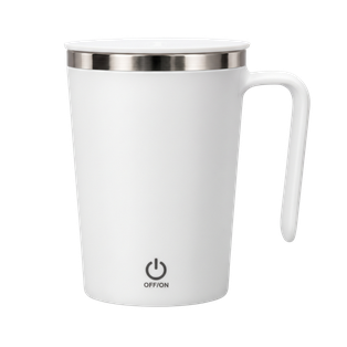 Taza Acero Inoxidable blanco 13*9 cm doble pared con agitador magnetico