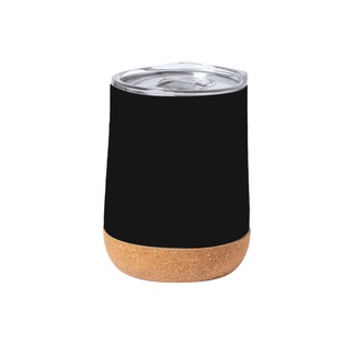 Vaso Acero Inoxidable negro 330 ml Ellie doble pared base de corcho