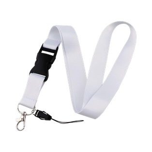 Portagafete poliester blanco 48*2 cm Mendel Liso con gancho negro