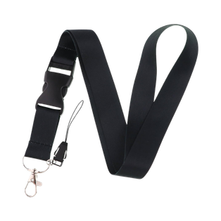 Portagafete poliester negro 48*2 cm Mendel Liso con gancho negro