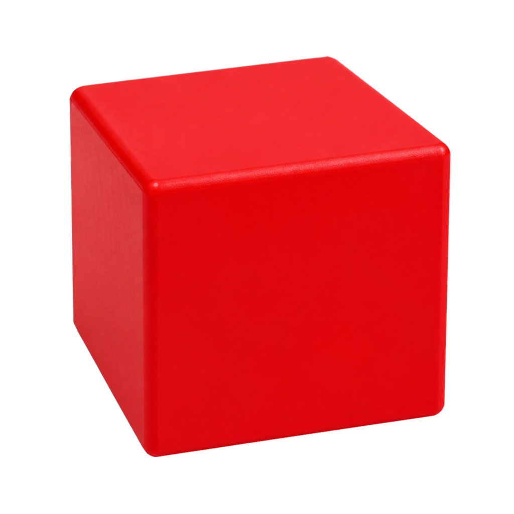 [P286099] Antiestres Pu rojo 5 cm cubo orillas redondas
