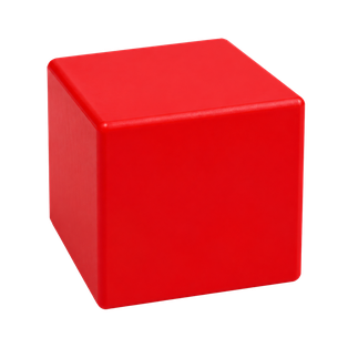 Antiestres Pu rojo 5 cm cubo orillas redondas