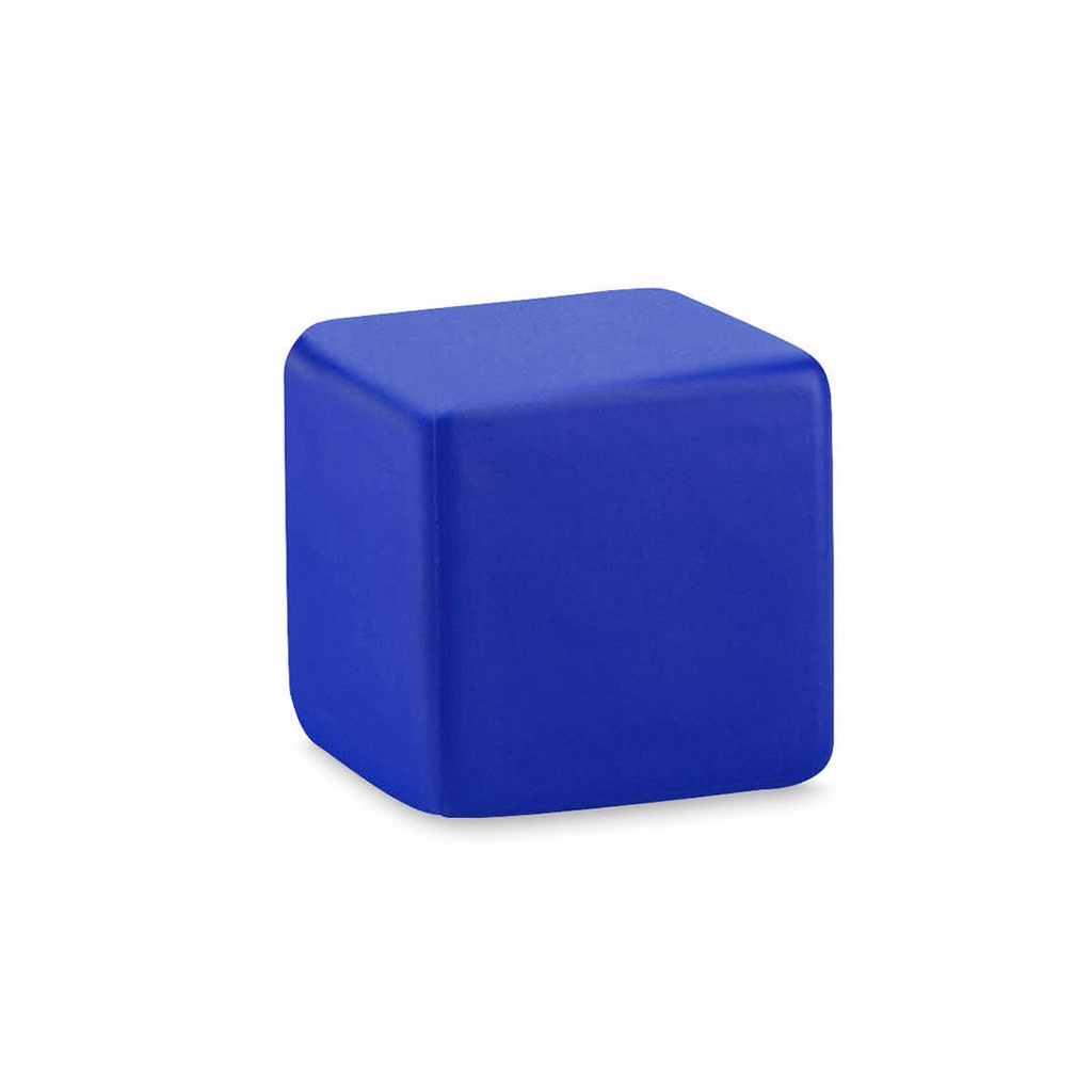 [P286100] Antiestres Pu azul 5 cm cubo orillas redondas