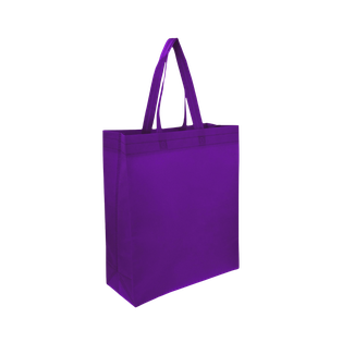 Bolsa Ecologica morado 40*35*12 cm con fuelle sellada 80g