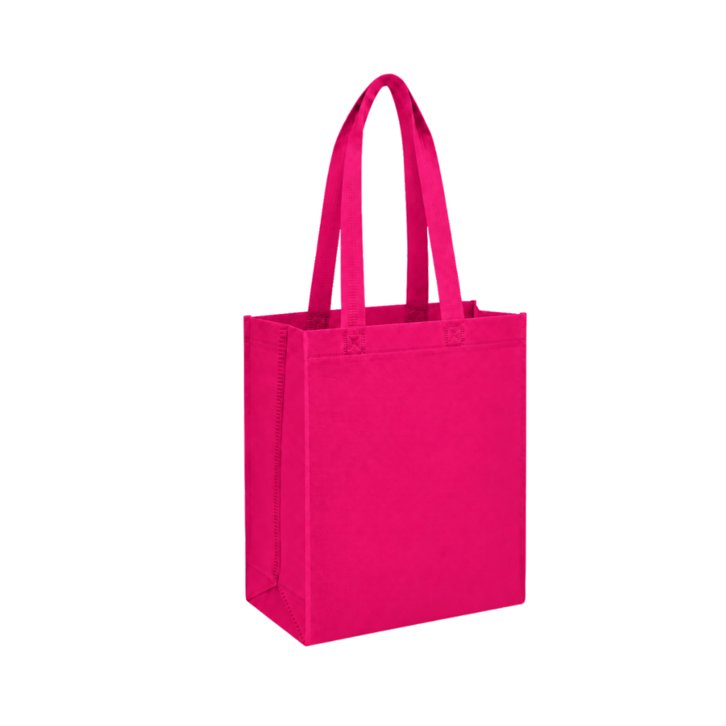 [P266064] Bolsa Ecologica fucsia  40*35*12 cm con fuelle sellada 80g