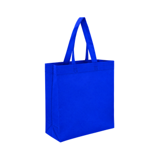 Bolsa Ecologica azul reflex 40*35*12 cm con fuelle sellada 80g