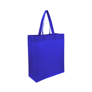 Bolsa Ecologica azul reflex 40*35*12 cm con fuelle sellada 80g