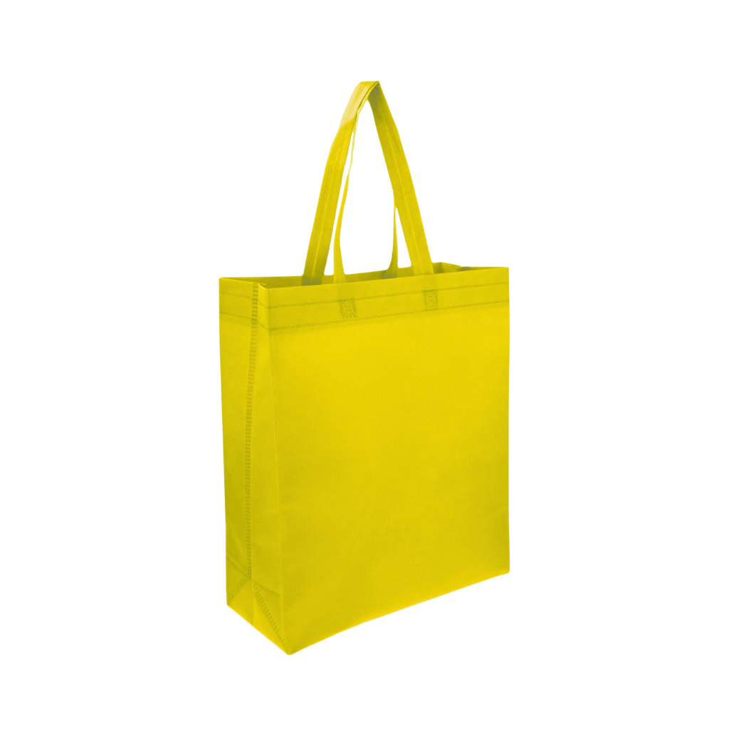 [P266061] Bolsa Ecologica amarillo 40*35*12 cm con fuelle sellada 80g