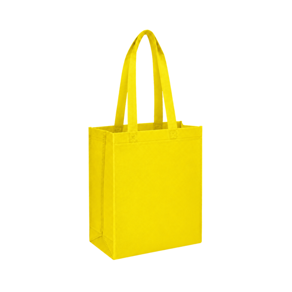 [P266061] Bolsa Ecologica amarillo 40*35*12 cm con fuelle sellada 80g