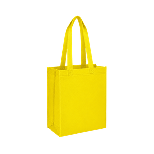 Bolsa Ecologica amarillo 40*35*12 cm con fuelle sellada 80g