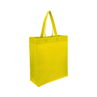 Bolsa Ecologica amarillo 40*35*12 cm con fuelle sellada 80g