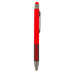 Lapiceros aluminio Rojo 14.5 Cm Spot siliconeado touch y antideslizante
