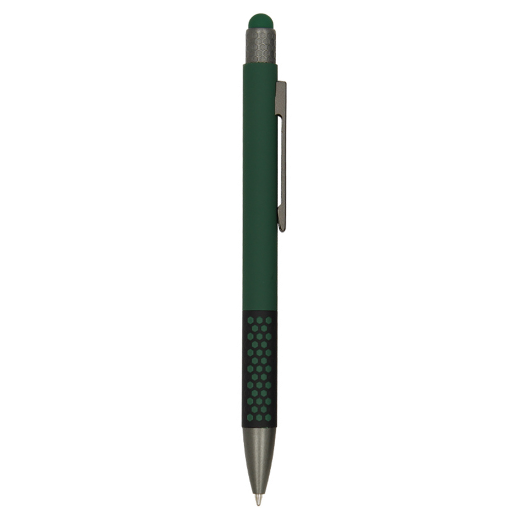 [P286112] Lapiceros aluminio verde 14.5 cm Spot siliconeado touch y antideslizante