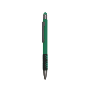 Lapiceros aluminio verde 14.5 cm Spot siliconeado touch y antideslizante