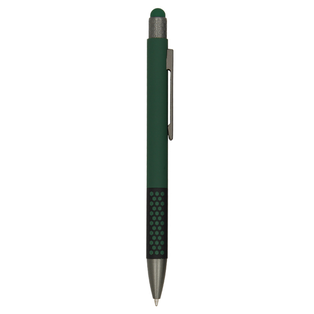 Lapiceros aluminio verde 14.5 cm Spot siliconeado touch y antideslizante