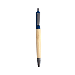 Lapiceros Bambú azul oscuro 14.25 cm Bio con top de color