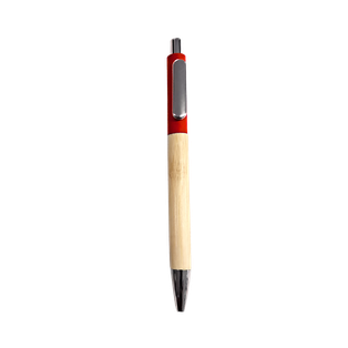 Lapiceros Bambú rojo 14.25 cm Bio con top de color