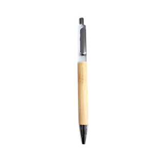 Lapiceros Bambú blanco 14.25 cm Bio con Top de color