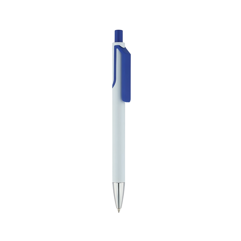 [P286124] Lapiceros plástico azul reflex 14.25 cm Slash cuerpo blanco