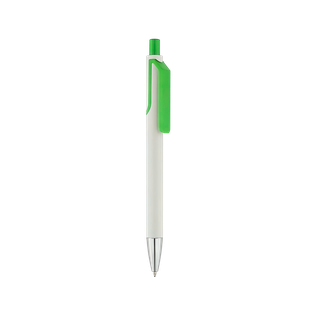 Lapiceros plástico verde 14.25 cm Slash cuerpo blanco